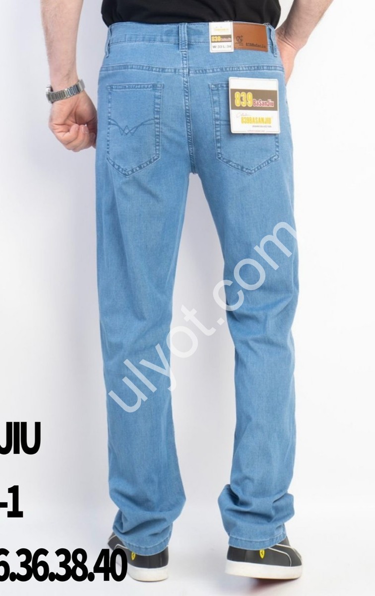 ДЖИНСЫ BASANJIU (32-40) ГОЛУБОЙ 024-1