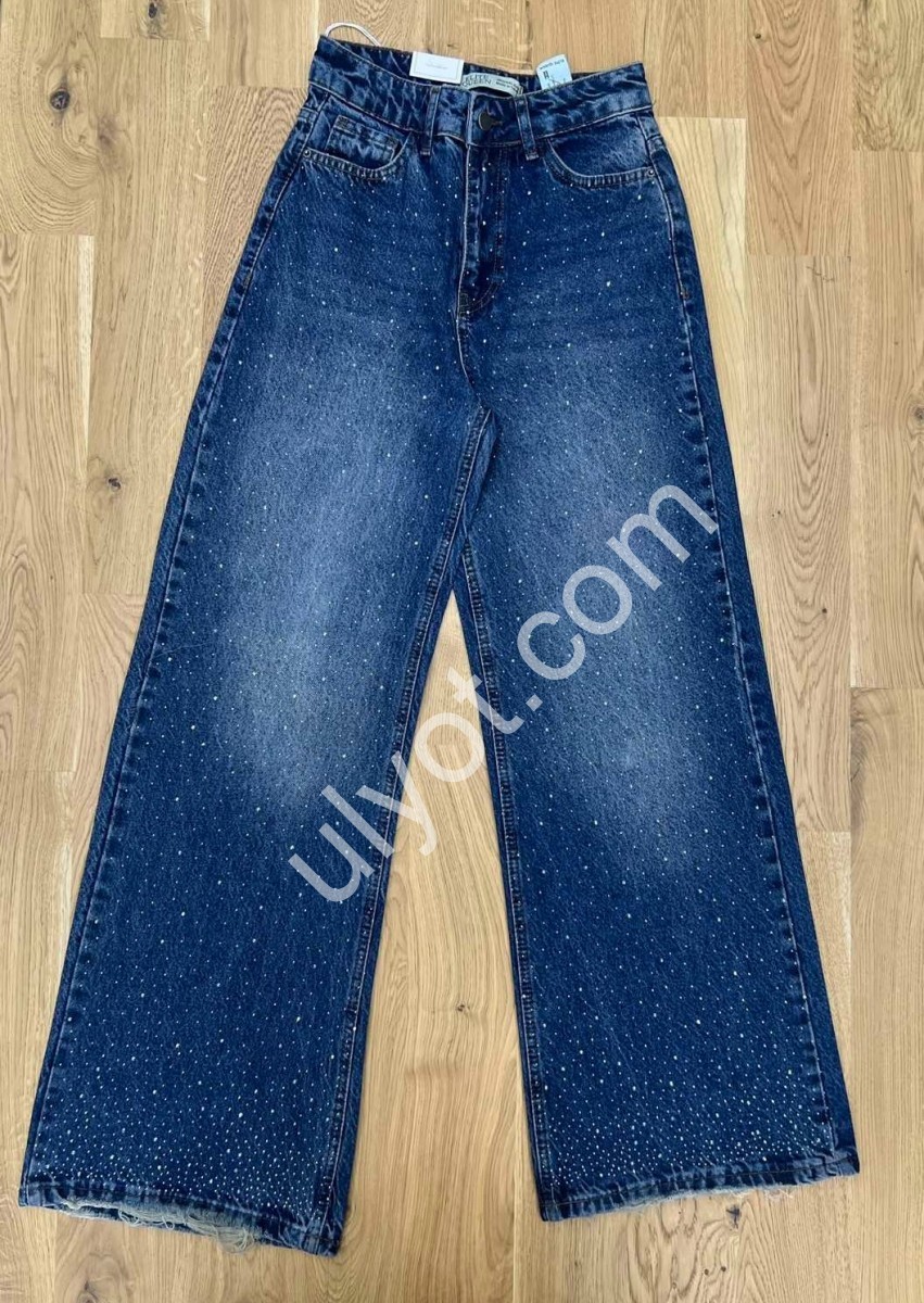 ДЖИНСЫ ELITE QUEEN (25-30) СТРАЗЫ Т.СИНИЙ 1312/T-1-237