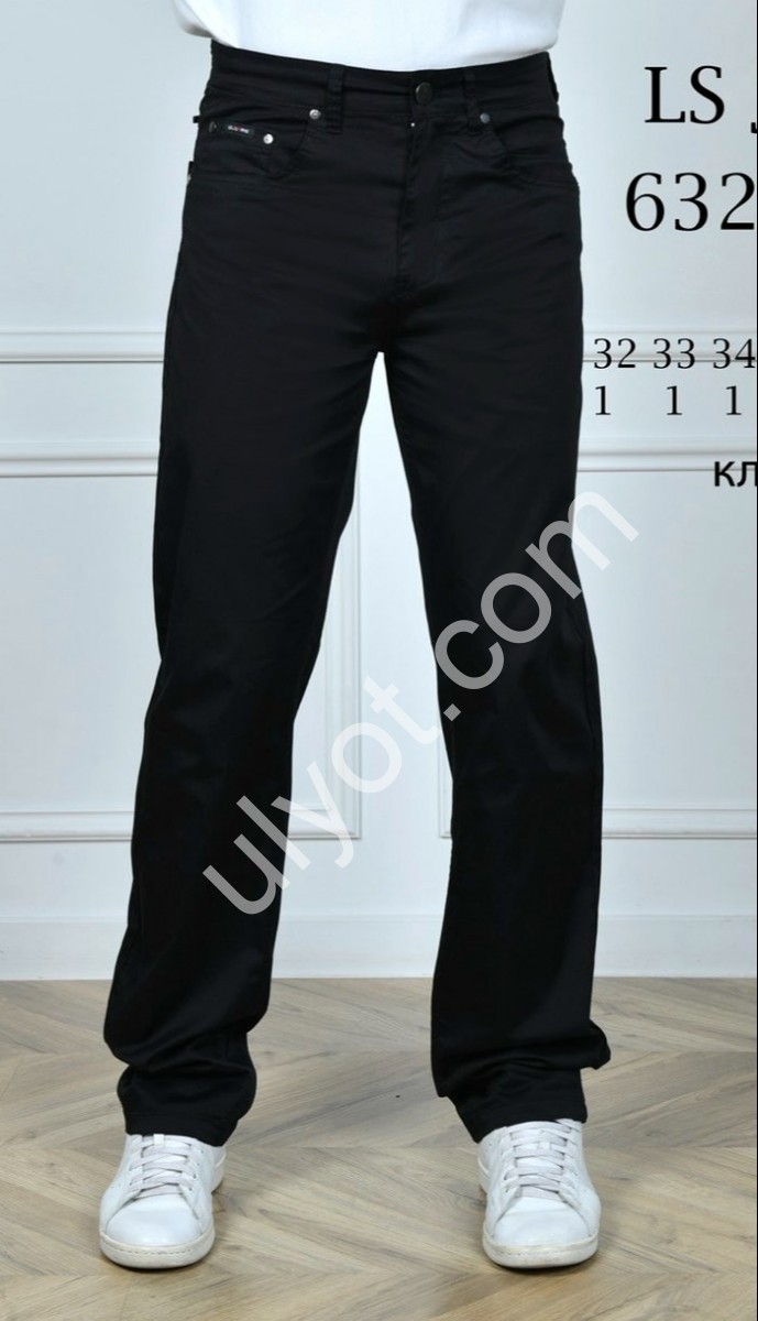 БРЮКИ LS JEANS (32-40) ЧЕРНЫЙ 6321B