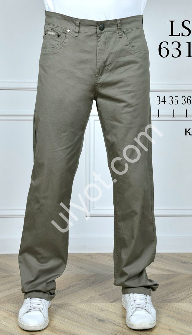 БРЮКИ LS JEANS (32-40) ХАКИ 6313B