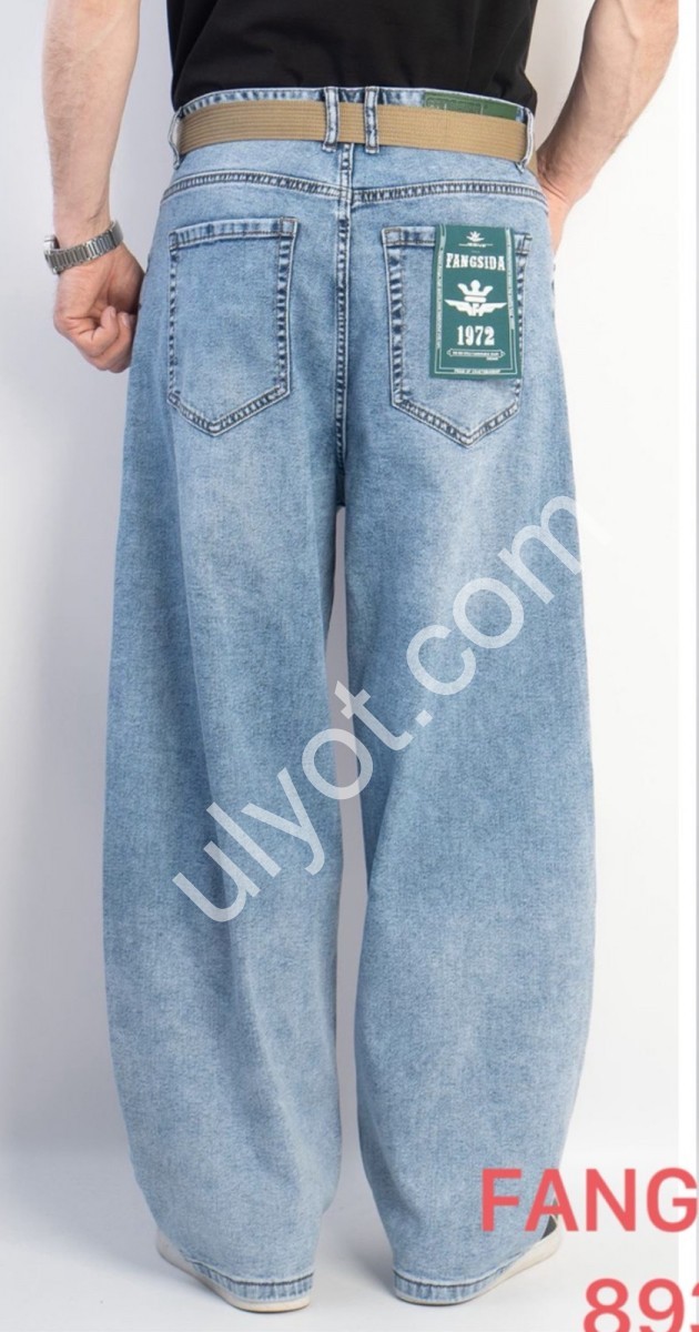 ДЖИНСЫ FANGSIDA (28-34) ГОЛУБОЙ 8936