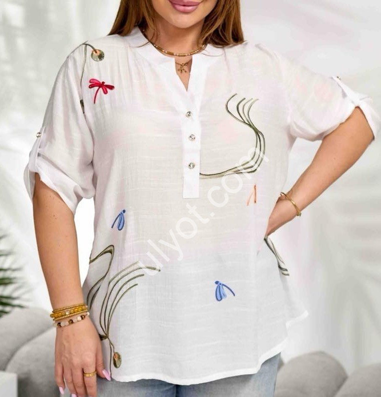 БЛУЗКА JJF (3XL-6XL) МОККО 2211