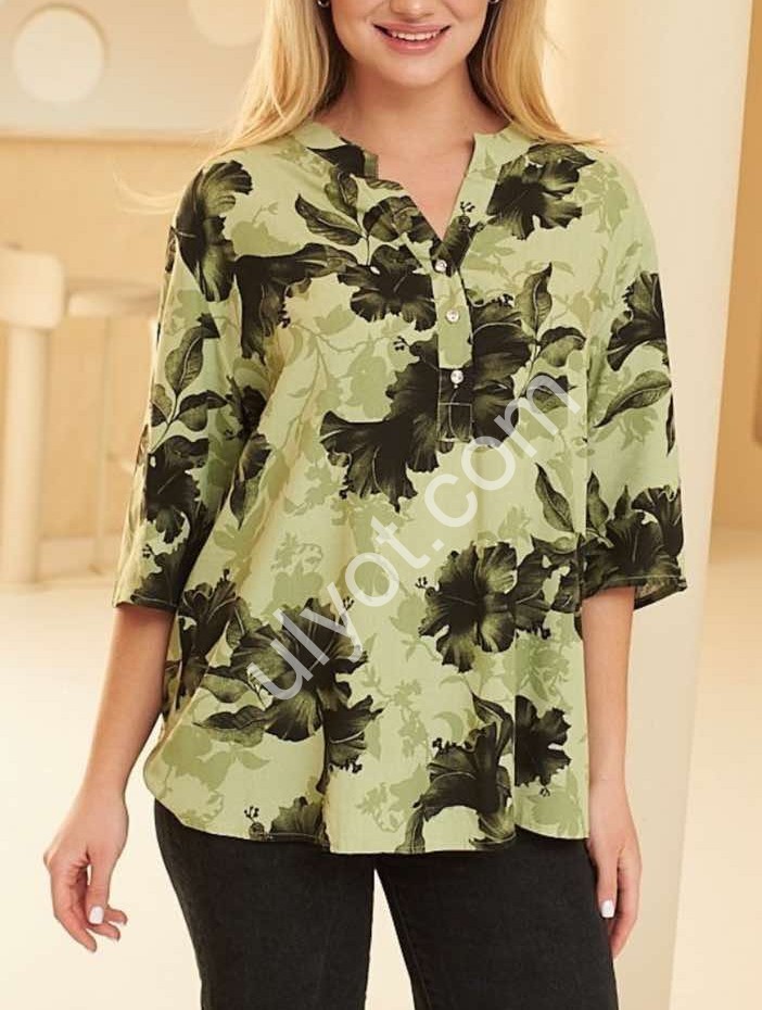 БЛУЗКА (2XL-5XL) СІРИЙ 1100