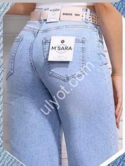 ДЖИНСЫ M.SARA (S-2XL) ГОЛУБОЙ 3252-5