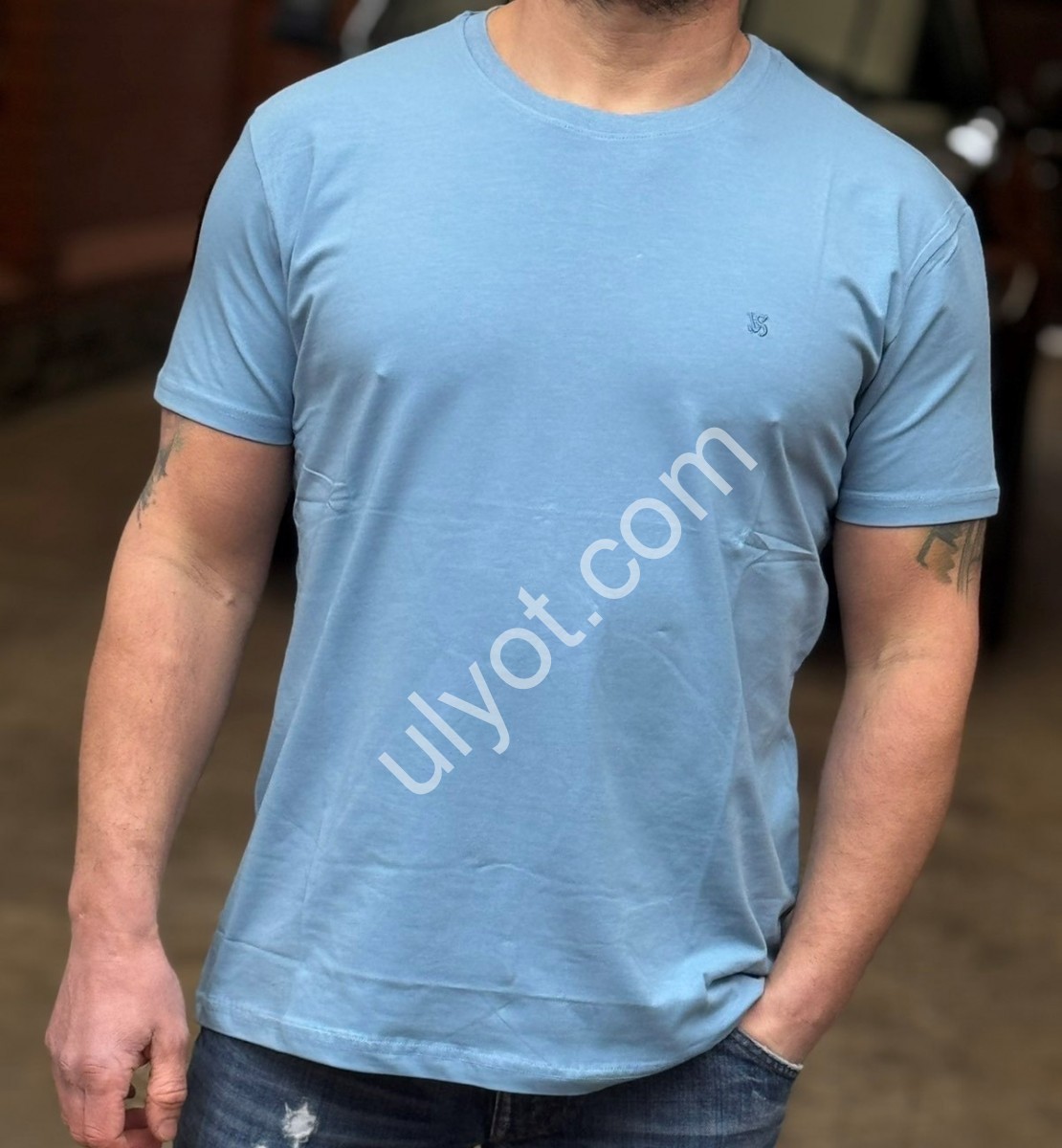 ФУТБОЛКА VIP STONES (3XL-6XL) БЛАКИТНИЙ 2100