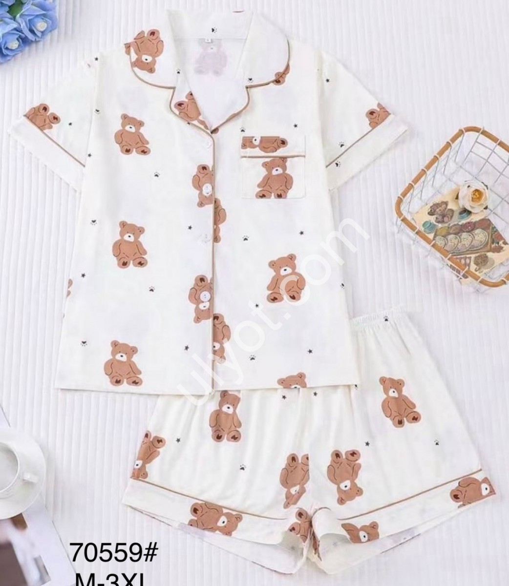 ПИЖАМА (M-3XL) БЕЛЫЙ 70559