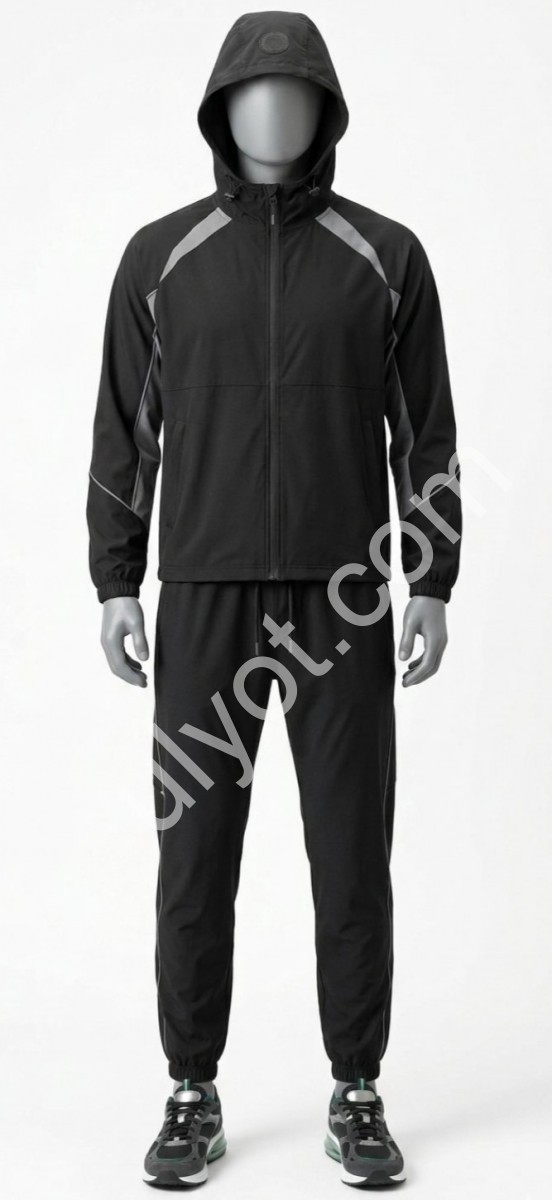 СПОРТ.КОСТЮМ (M-3XL) МАНЖЕТ ЧЕРНЫЙ 