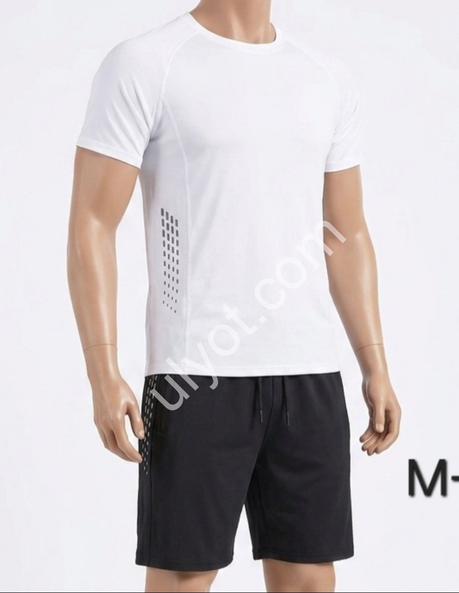 КОСТЮМ (M-3XL) БЕЛЫЙ+ЧЕРНЫЙ 