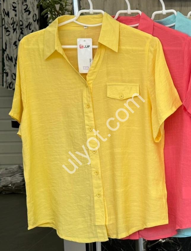 БЛУЗКА JJF (XL-4XL) ЖЕЛТЫЙ 2215