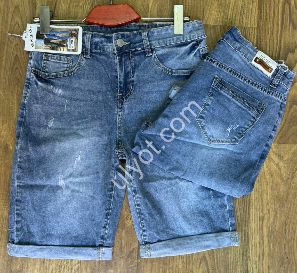 ШОРТИ NEW JEANS (28-33) СИНІЙ 3046