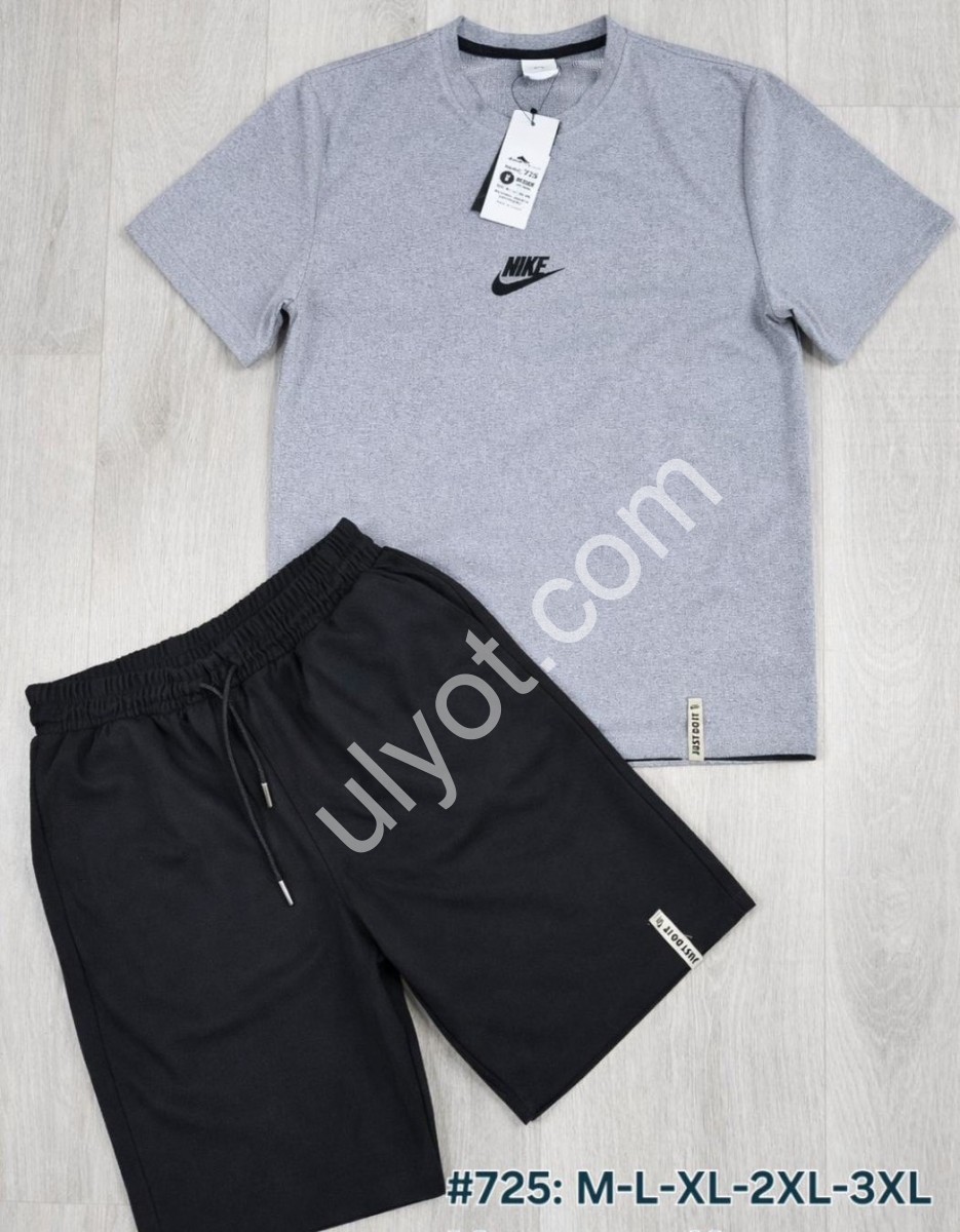 СПОРТ. КОСТЮМ N02 (M-3XL) СВ.СІРИЙ+ЧОРНИЙ 725