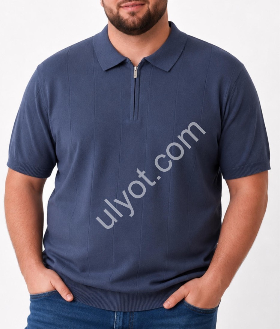 ФУТБОЛКА-ПОЛО VIP STONES (3XL-6XL) Т.СИНИЙ 5341