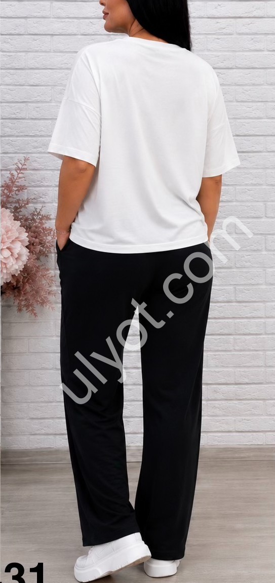 КОСТЮМ CALIFORNIA (XL-5XL) БІЛИЙ+ЧОРНИЙ 4431