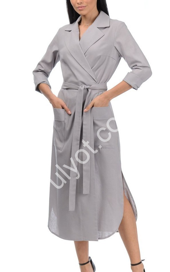 СУКНЯ (S-XL) ЗАПАХ СІРИЙ