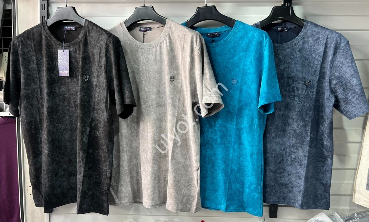 ФУТБОЛКА BIGLIVER (3XL-6XL) СВ.СІРИЙ 5575
