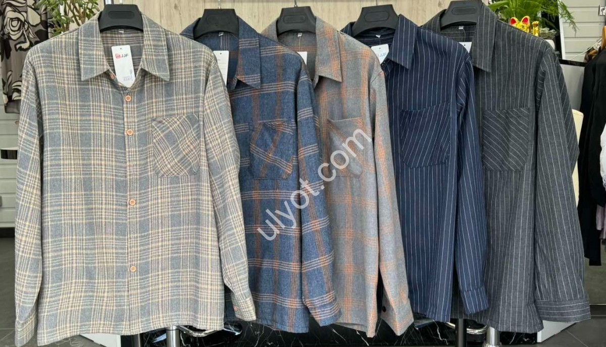 СОРОЧКА (XL-4XL) СВ.СІРИЙ+ПОРАЖОВИЙ 7761
