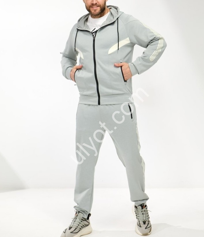 КОСТЮМ AUDSA (M-3XL) МАНЖЕТ СВ.СЕРЫЙ A212