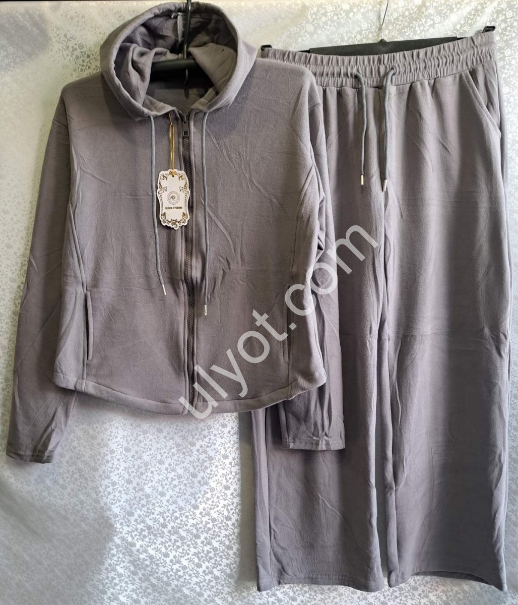 СПОРТ.КОСТЮМ (S-2XL) ПРЯМОЙ СВ.СЕРЫЙ 2098