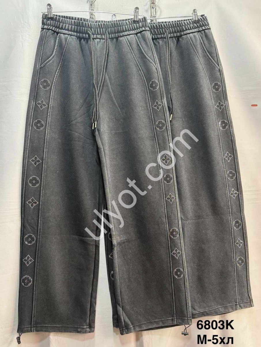 ШТАНЫ (M-6XL) КАМНИ ГРАФИТ 6803K