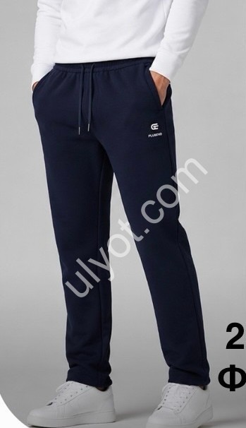 СПОРТ.ШТАНИ (XL-5XL) ФЛІС МАНЖЕТ Т.СИНІЙ 2426