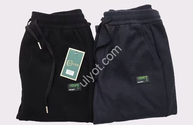 ШТАНЫ (XL-5XL) ФЛИС МАНЖЕТ ЧЕРНЫЙ  2432