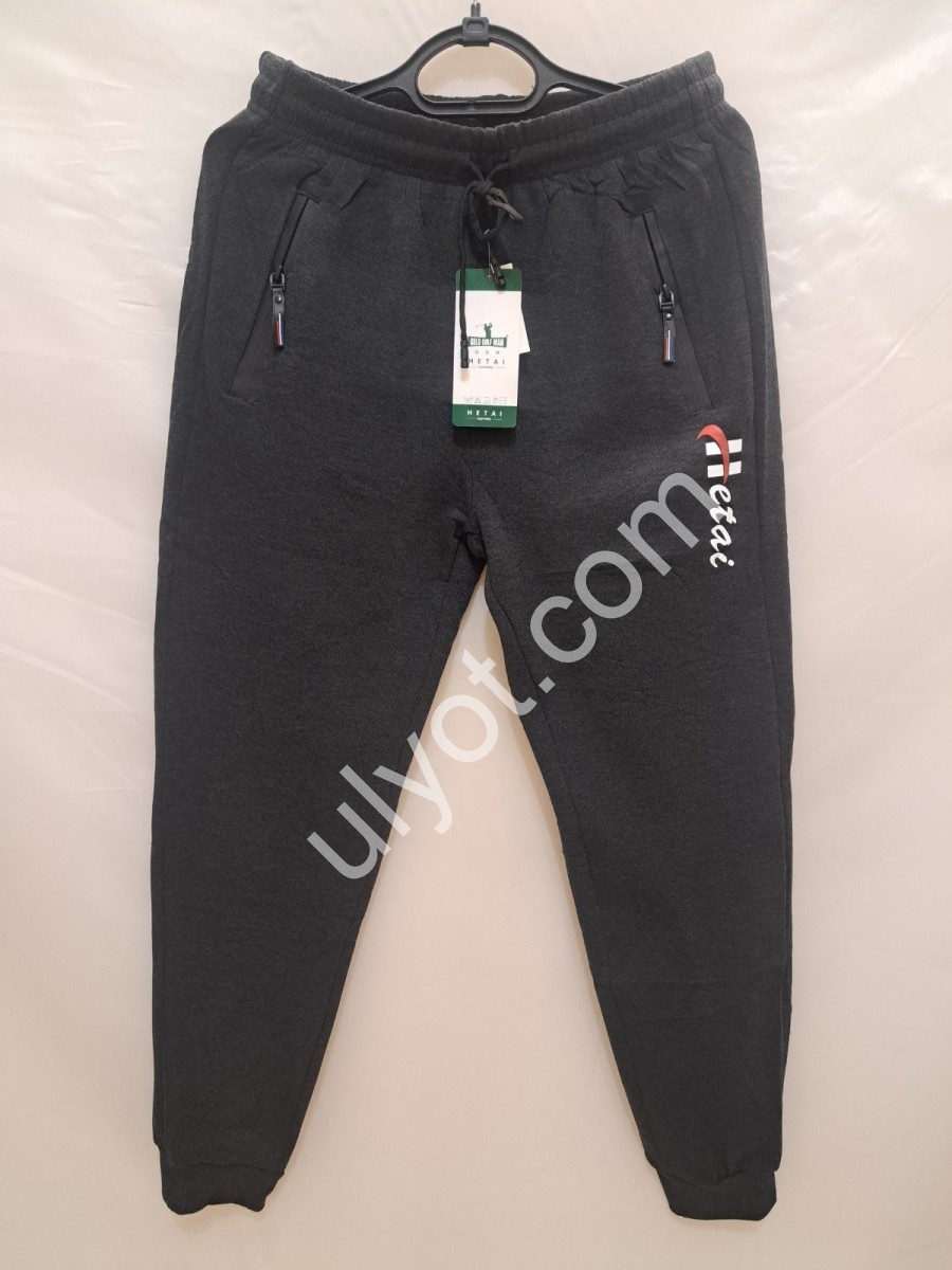 СПОРТ. ШТАНЫ (XL-5XL) ФЛИС МАНЖЕТ Т.СЕРЫЙ 2018
