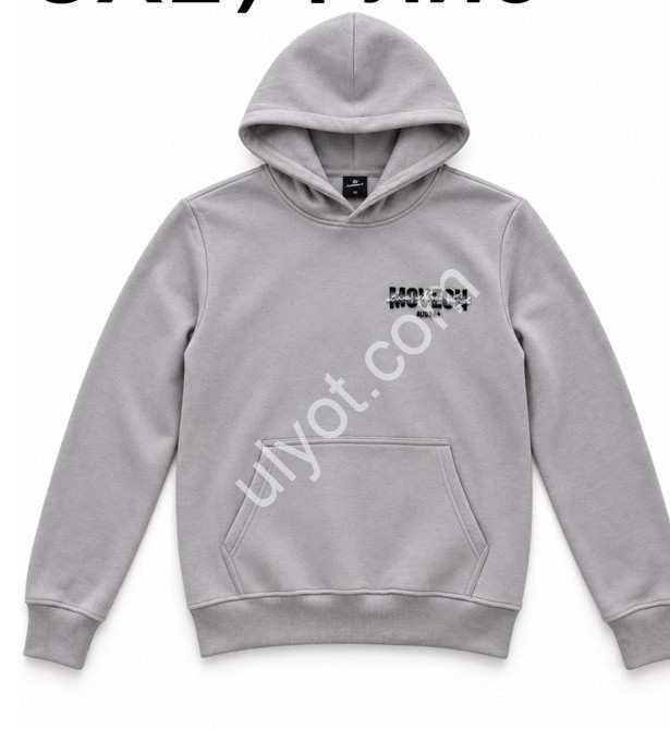 ХУДІ AUDSA (M-3XL) ФЛІС СІРИЙ 277