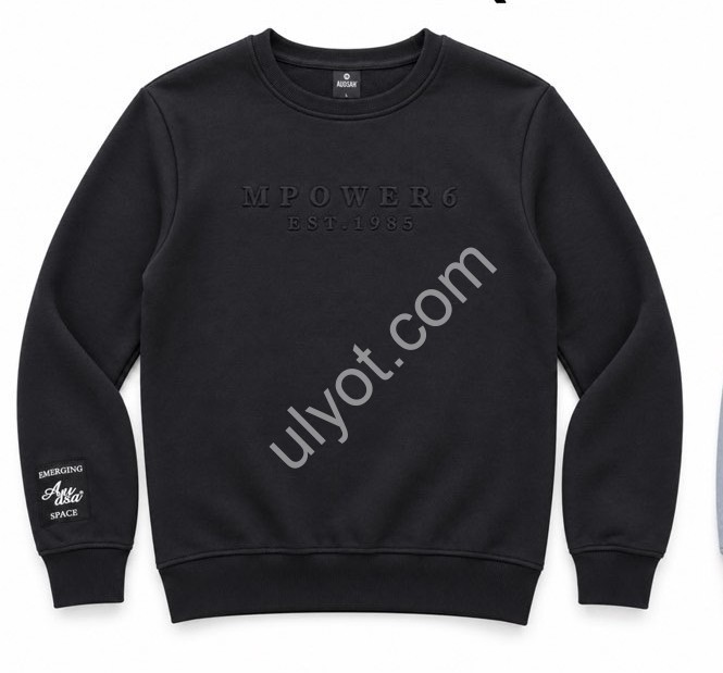 СВИТШОТ AUDSA (M-3XL) ФЛИС ЧЕРНЫЙ 276