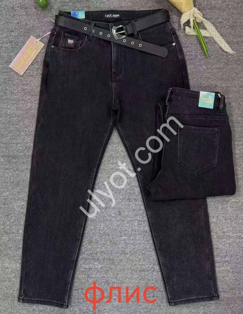 ДЖИНСЫ LZYX (32-38) ФЛИС ГРАФИТ 88305