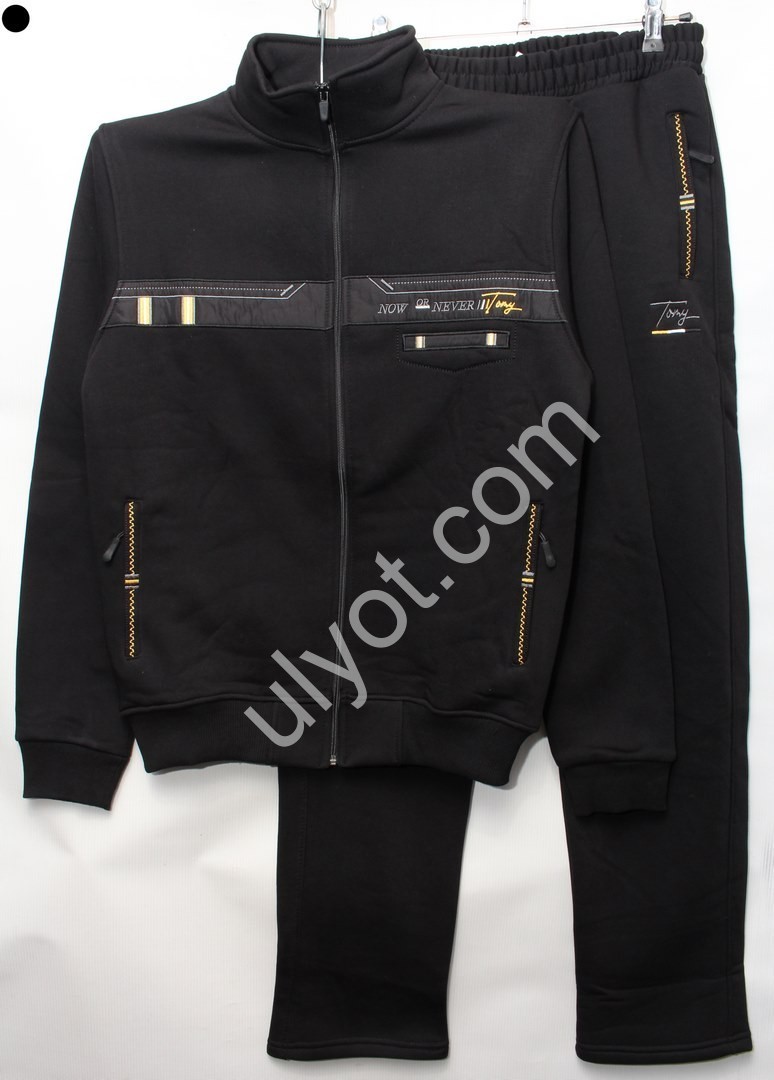 CПОРТ.КОСТЮМ (L-3XL) БАЙКА ПРЯМОЙ ЧЕРНЫЙ 6282