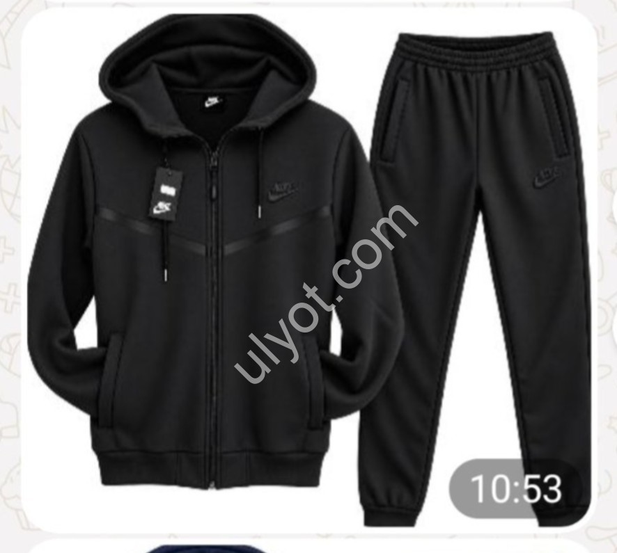СПОРТ.КОСТЮМ N02 (46-54) ФЛИС МАНЖЕТ ЧЕРНЫЙ 