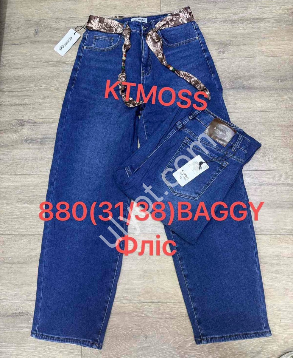 ДЖИНСЫ KT.MOSS (31-38) ФЛИС Т.СИНИЙ 880