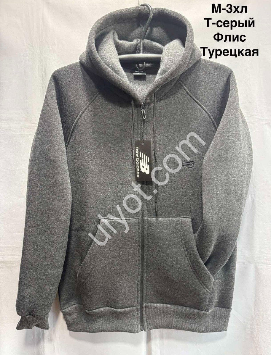 КОФТА NB02 (M-3XL) ФЛИС Т.СЕРЫЙ 