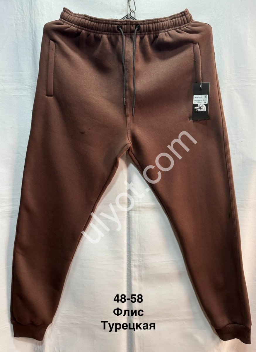 СПОРТ.ШТАНЫ T48 (48-58) ФЛИС МАНЖЕТ КОФЕ 