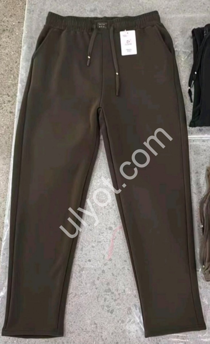 ШТАНЫ (M-2XL) ФЛИС ПРЯМОЙ ЧЕРНЫЙ 8009