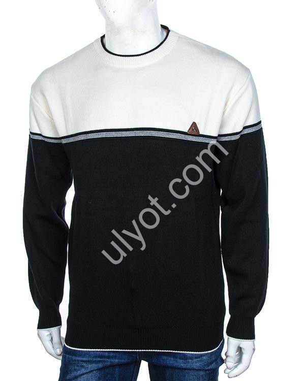 СВИТЕР (M-2XL) ЧЕРНЫЙ+БЕЛЫЙ M929