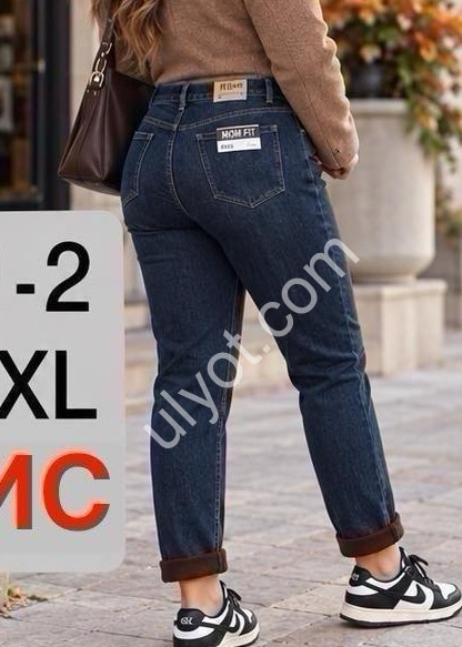 ДЖИНСЫ M.SARA (M-4XL) ФЛИС Т.СИНИЙ 1521-2