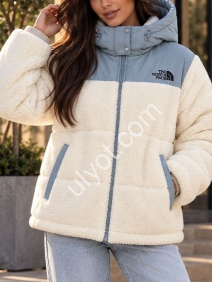 КУРТКА (M-2XL) БІЛИЙ + БЛАКИТНИЙ 8308