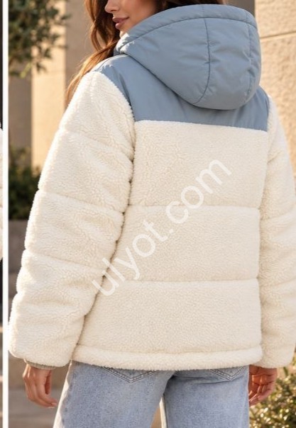 КУРТКА (M-2XL) БІЛИЙ + БЛАКИТНИЙ 8308