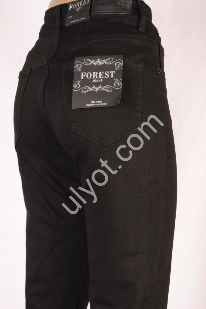 ДЖИНСЫ FOREST JEANS (25-30) ЧЕРНЫЙ БАЙКА 133