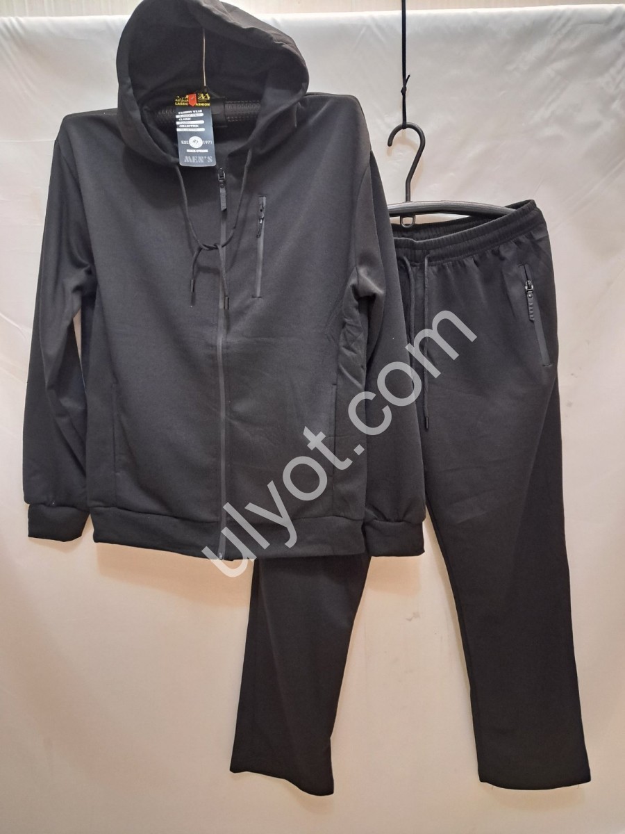 СПОРТ.КОСТЮМ (3XL-7XL) ПРЯМОЙ ЧЕРНЫЙ 2383