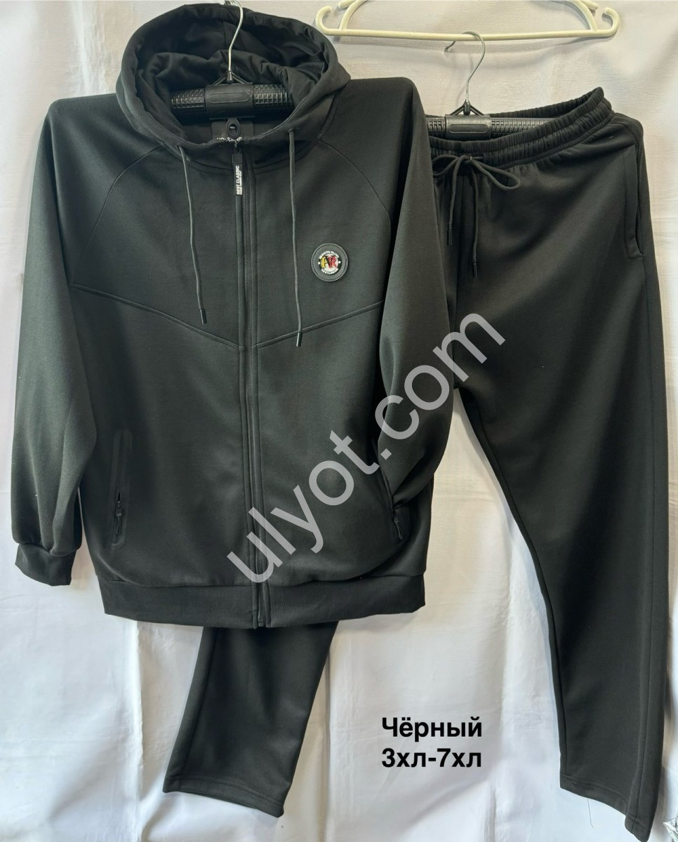 СПОРТ.КОСТЮМ (3XL-7XL) ПРЯМОЙ ЧЕРНЫЙ 2369