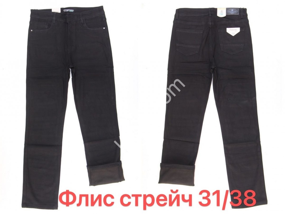 ДЖИНСЫ V&D (31-38) ЧЕРНЫЙ ФЛИС 4032