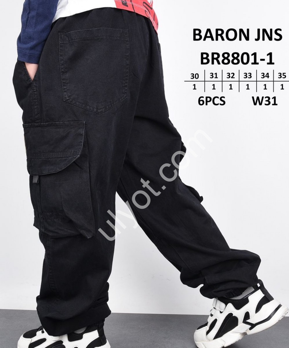 Фото 1 ДЖИНСЫ BARON (30-35) ЧЕРНЫЙ 8801-1