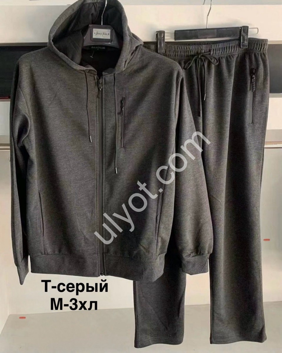 СПОРТ.КОСТЮМ (M-3XL) ПРЯМОЙ ГРАФИТ 2383А