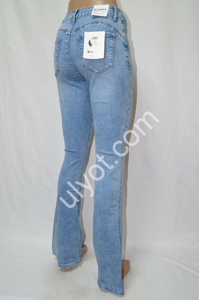 Фото 3 ДЖИНСЫ M.SARA (XS-XL) ГОЛУБОЙ 2638-4