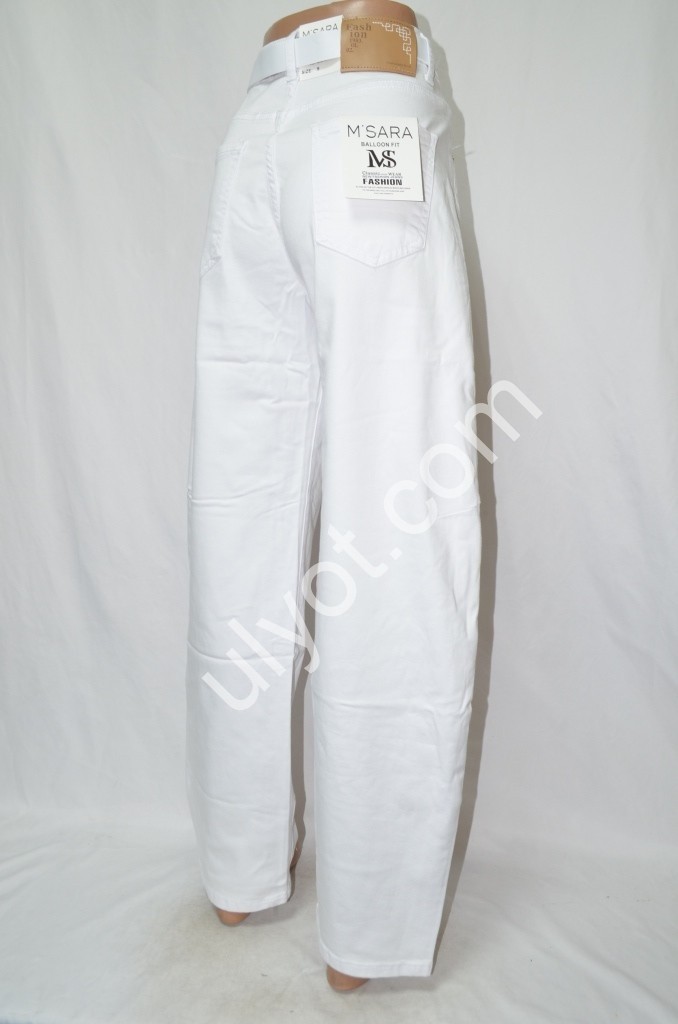 Фото 3 ДЖИНСИ M.SARA (XS-XL) БІЛИЙ 1031-12
