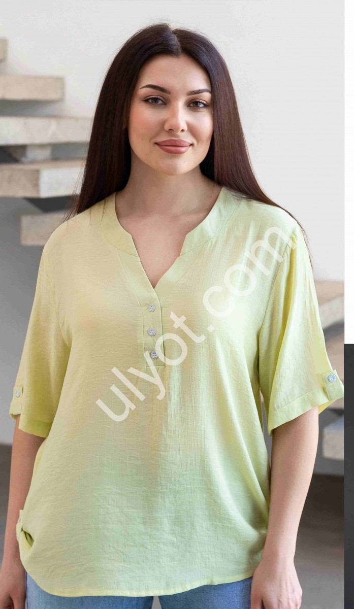 БЛУЗКА (3XL-6XL) БЛАКИТНИЙ 229