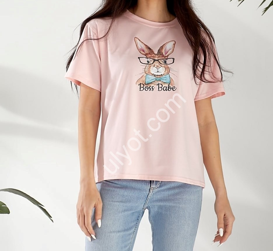 ФУТБОЛКА RABBIT (ONE SIZE 42-46) РОЗОВЫЙ 778