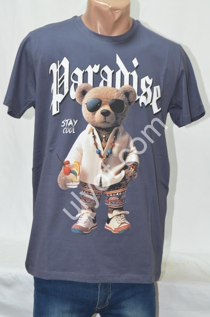 ФУТБОЛКА (S-2XL) СЕР-СИНІЙ 4149